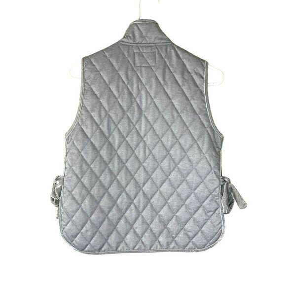 Banana Republic NWT Quilted Puffer Vest Split Tie Sides Velvet Trim Zip … - Picture 2 of 7